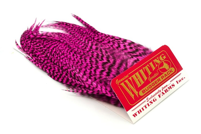Whiting Bugger Pack Grizzly dyed Pink (91871153)