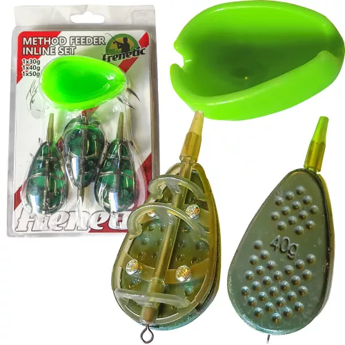 Frenetic Inline Method Feeder kosár szett 2x40g és 1x50g plusz forma
