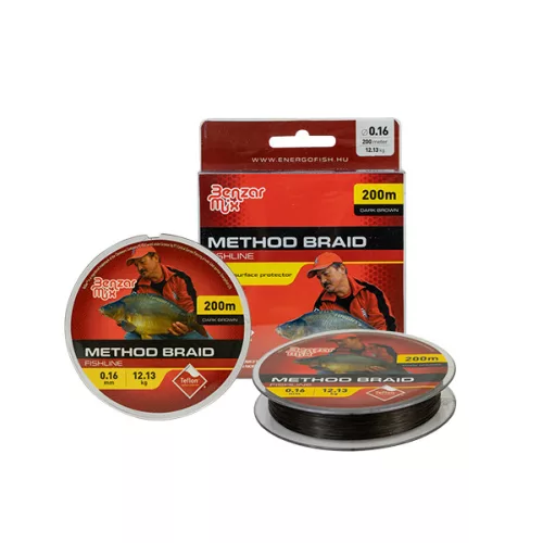 ZSINÓR BENZAR METHOD BRAID 0,20MM 16,95 kg 200M DARK BROWN