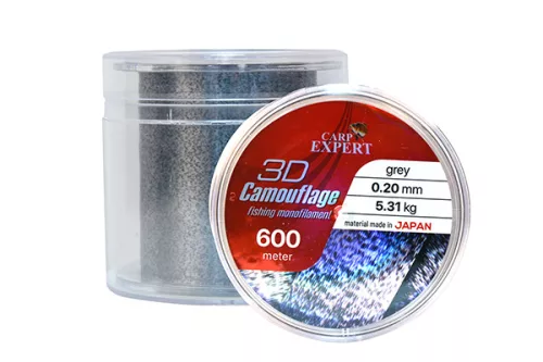 CARP EXPERT 3D CAMOUFLAGE GREY 0,25MM 600MGREY + BLACK 3D CAMOUFLAGE 8,86KG