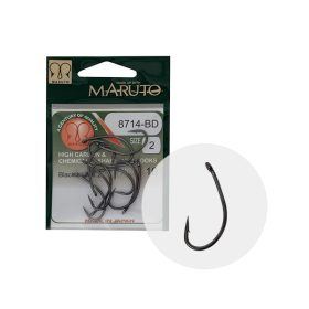   MARUTO HOROG 8714BD CARP HOOKS HC T.D.E.5° BARBED FORGED BLACK NICKEL 12
