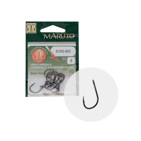   MARUTO HOROG 8356-BD CARP HOOKS BARBED FORGED STRAIGHT EYE HC BLACK NICKEL 10