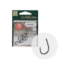   MARUTO HOROG 8366BL CARP HOOKS BARBLESS STRAIGHT EYE FORGED REVERSED RINGED HC BLACK NICKEL 6