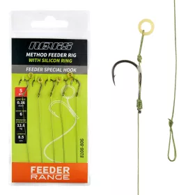 Feeder fonott előke szilikon gyűrűvel 12-es 5db/cs.