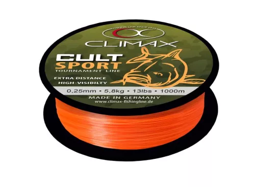 CLIMAX CULT CARP SPORT MONO ORANGE 1000m 0.25mm