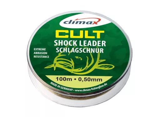 CLIMAX CULT CARP SHOCK LEADER 100m 0.60mm 45lb 20.3kg Camouflage