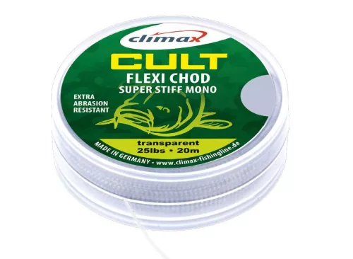 CLIMAX CULT CARP FLEXI CHOD MONO HOOKLINK 20m 0.50mm 25lb