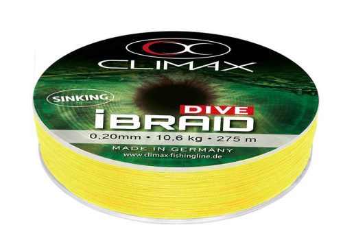 CLIMAX iBRAID DIVE SINKING FLUO YELLOW 275m 0.10mm 4.1kg