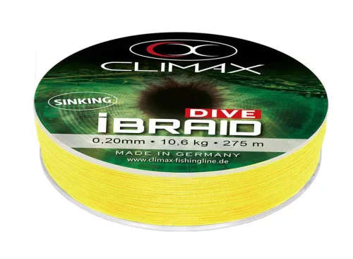 CLIMAX iBRAID DIVE SINKING FLUO YELLOW 275m 0.22mm 11.8kg