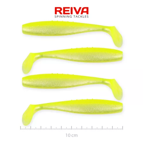 Flat Minnow shad 10cm 4db/cs (Flash Lemonade)