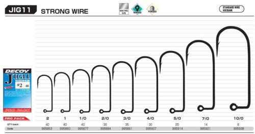 JIG HOROG DECOY PRO PACK JIG11 STRONG WIRE #10/0