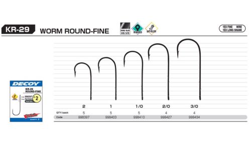 HOROG DECOY WORM KR-29 ROUND FINE 1/0