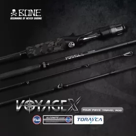   BONE Voyage X 6'8" /4 részes Medium Fast Baitcast utazószett PE 1.5-3 / 14-60 g