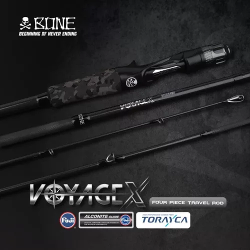 BONE Voyage X 7'2" /4 részes Fast Baitcast utazószett PE 1-2 / 7-35 g