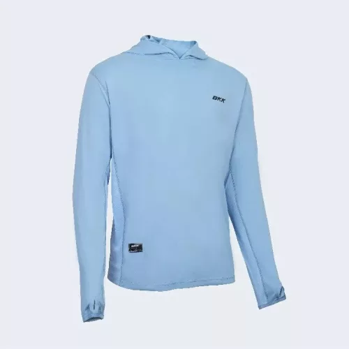 BKK HOODED LONG SLEEVE PERFORMANCE SHIRT - BRAND VALUES GT - LIGHT BLUE M