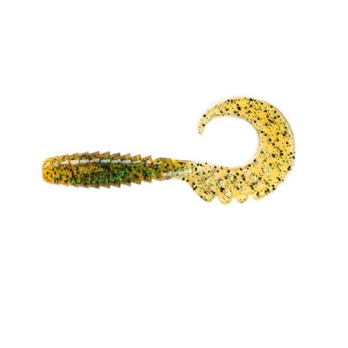 Fancy Grub 1" (12pcs.), #036 - Caramel/Green & Black