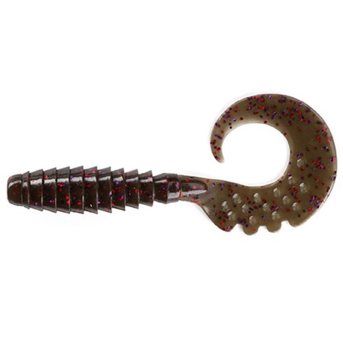 Fancy Grub 1" (12pcs.), #050 - Green Pumpkin Brown/Red & Purple