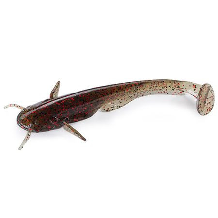 Catfish 3" (8pcs.), #045 - Green Pumpkin/Red & Black