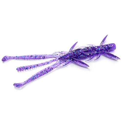 Shrimp 3" (9pcs.), #060 - Dark Violet/Peacock & Silver