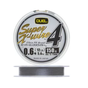 DUEL SUPER-X 4 szálas fonott 150m ezüst színű PE1.5