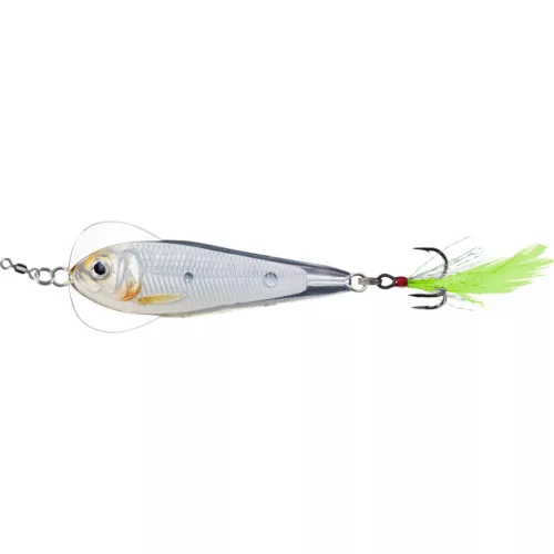 LIVETARGET FLUTTER SHAD JIGGING SPOON GLOW/PEARL 50 MM 11 G