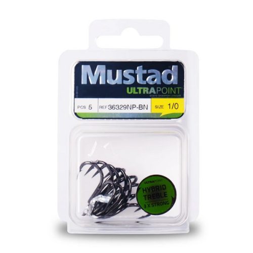 MUSTAD NEEDLEPOINT TREBLE HOOK 3/0 5DB/CSOMAG