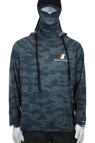MAJOR CRAFT SUN PROTECTION HOODIE UV ÁLLÓ KAPUCNIS FELSŐ L Dark Gray