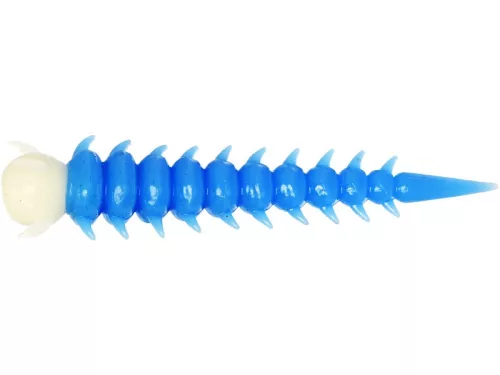 WESTIN GREEDY WORM 5,5CM BABY BLUE/WHITE 8PCS  GARLIC/CHEESE