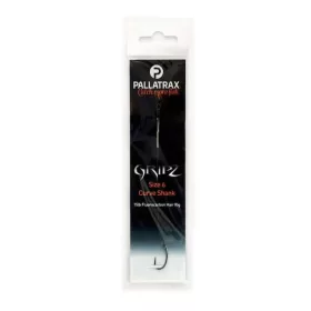 PALLATRAX GRIPZ CURVE SHANK HAIR RIGS SIZE 8 12LB FLUORO