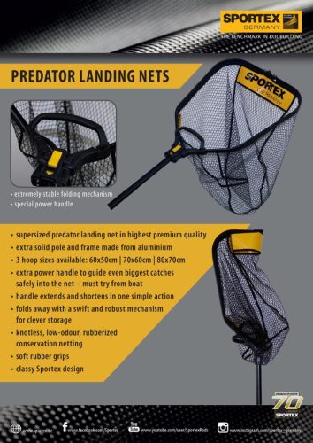 SPORTEX MERITŐSZÁK PREDATOR GUMIS 60x50cm