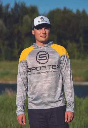 SPORTEX SOLAR UPF-50 UV ÁLLÓ KAPUCNIS FELSŐ XL Yellow Grey Camou