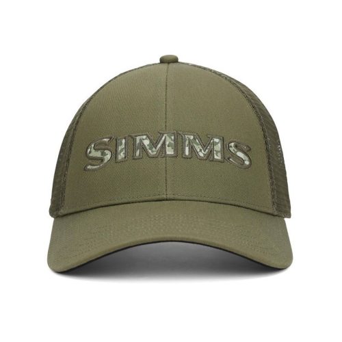 Simms Single Haul Trucker Back Eddy Camo Fill Loden