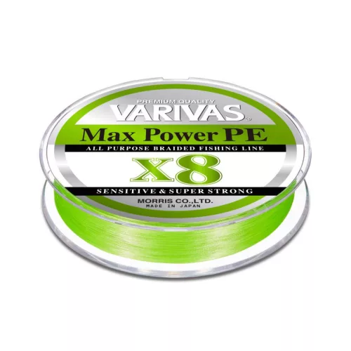VARIVAS MAX POWER PE X8 150m #2.0 33lb 0.235mm Lime Green Fluo
