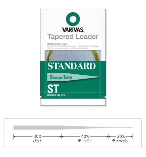 VARIVAS VÉKONYODÓ ELŐKE TAPERED LEADER STANDARD ST 3X 7.5ft 0.205mm-0.51mm 3x