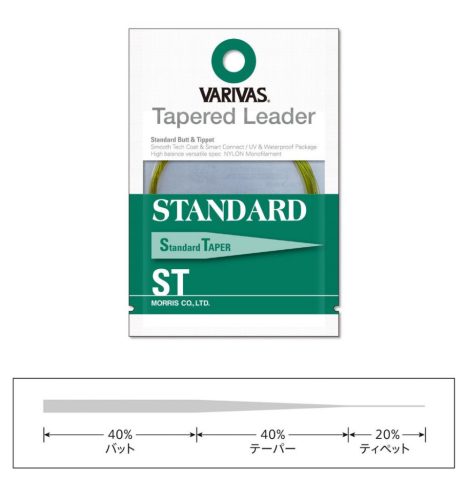 VARIVAS VÉKONYODÓ ELŐKE TAPERED LEADER STANDARD ST 3X 12ft 0.205mm-0.51mm 3x