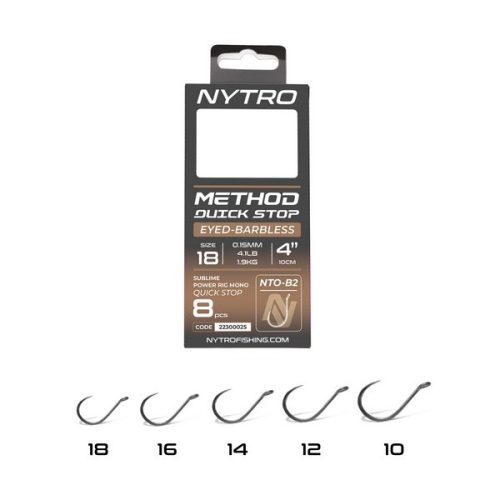 NYTRO NTO-B2 ELŐKÖTÖTT SZAKÁLL NÉLKÜLI QUICK-STOP METHOD ELŐKE 10 CM 12/0,21MM
