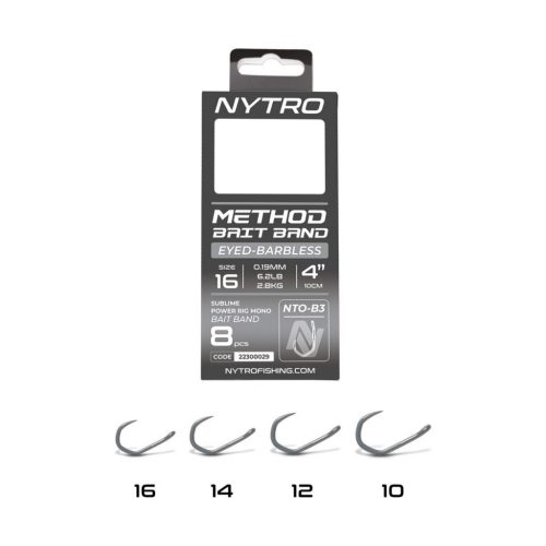 NYTRO NTO-B3 ELŐKÖTÖTT SZAKÁLL NÉLKÜLI CSALIGYŰRŰS METHOD ELŐKE 10 CM 16/0,19MM