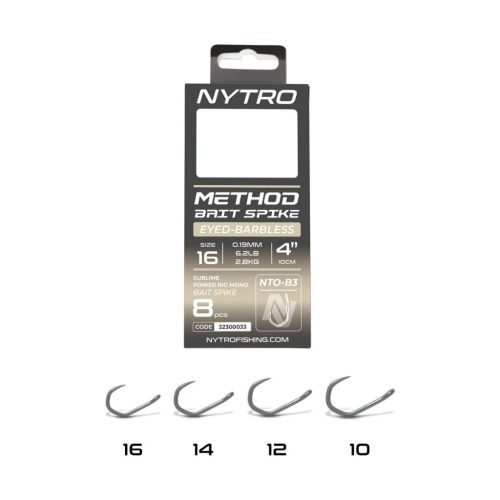 NYTRO NTO-B3 ELŐKÖTÖTT SZAKÁLL NÉLKÜLI CSALITÜSKÉS METHOD ELŐKE 10 CM 10/0,25MM