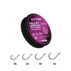   NYTRO NTO-B2 PELLET WAGGLER ELŐKÖTÖTT SZAKÁLL NÉLKÜLI CSALIGYŰRŰS ELŐKE 61 CM 16/0,17MM